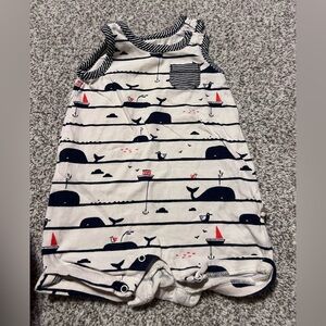 GAP Striped Baby Romper with Whale Design